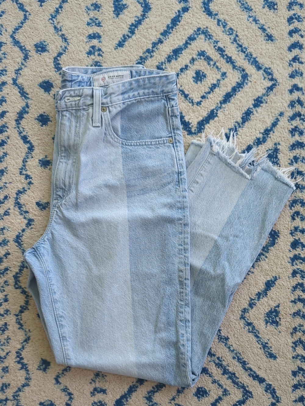 Anthropologie - AG Light Wash Stripe Panel Women’s Jeans